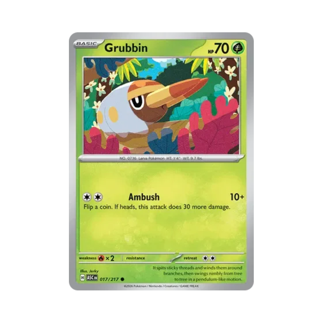 포켓몬 TCG 턱지충이 C 메가 에볼루션 어센드 히어로즈 (영문판)(Pokemon TCG Grubbin C Mega Evolution Ascended Heroes (English Ver.)) - 1
