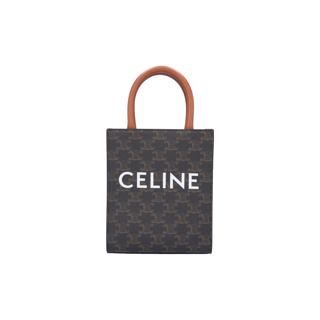 IT7O6LI8PWUF Celine Mini Vertical Cabas Bag in Triomphe Canvas - Tan
