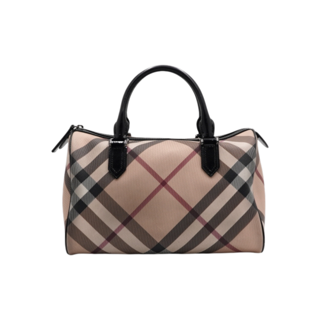 ITUISAKGVLNN Burberry Nova Check PVC Canvas Boston Tote Bag