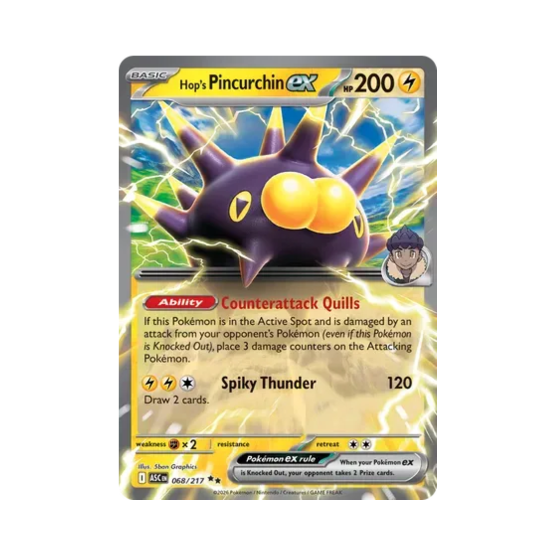 포켓몬 TCG 호브의 찌르성게 ex DR 메가 에볼루션 어센드 히어로즈 (영문판)(Pokemon TCG Hop's Pincurchin ex DR Mega Evolution Ascended Heroes (English Ver.)) - 1
