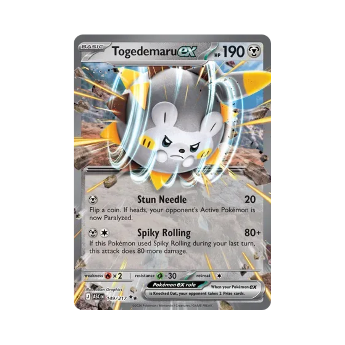 포켓몬 TCG 토게데마루 ex DR 메가 에볼루션 어센드 히어로즈 (영문판)(Pokemon TCG Togedemaru ex DR Mega Evolution Ascended Heroes (English Ver.)) - 1