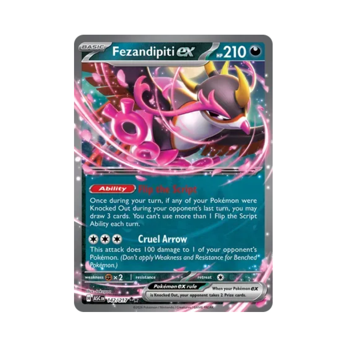 포켓몬 TCG 기로치 ex DR 메가 에볼루션 어센드 히어로즈 (영문판)(Pokemon TCG Fezandipiti ex DR Mega Evolution Ascended Heroes (English Ver.)) - 1