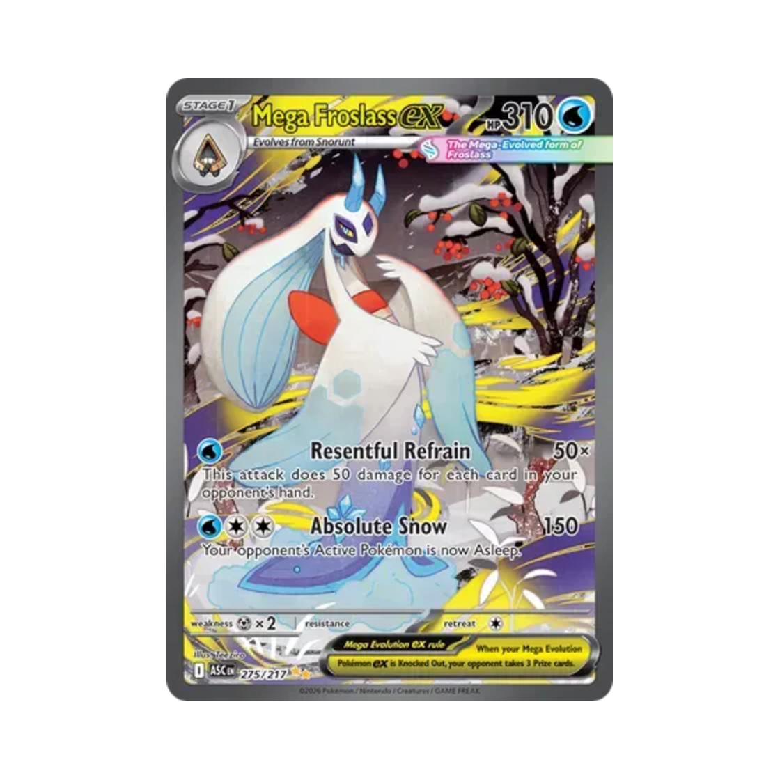 포켓몬 TCG 메가 눈여아 ex SIR 메가 에볼루션 어센드 히어로즈 (영문판)(Pokemon TCG Mega Froslass ex SIR Mega Evolution Ascended Heroes (English Ver.))