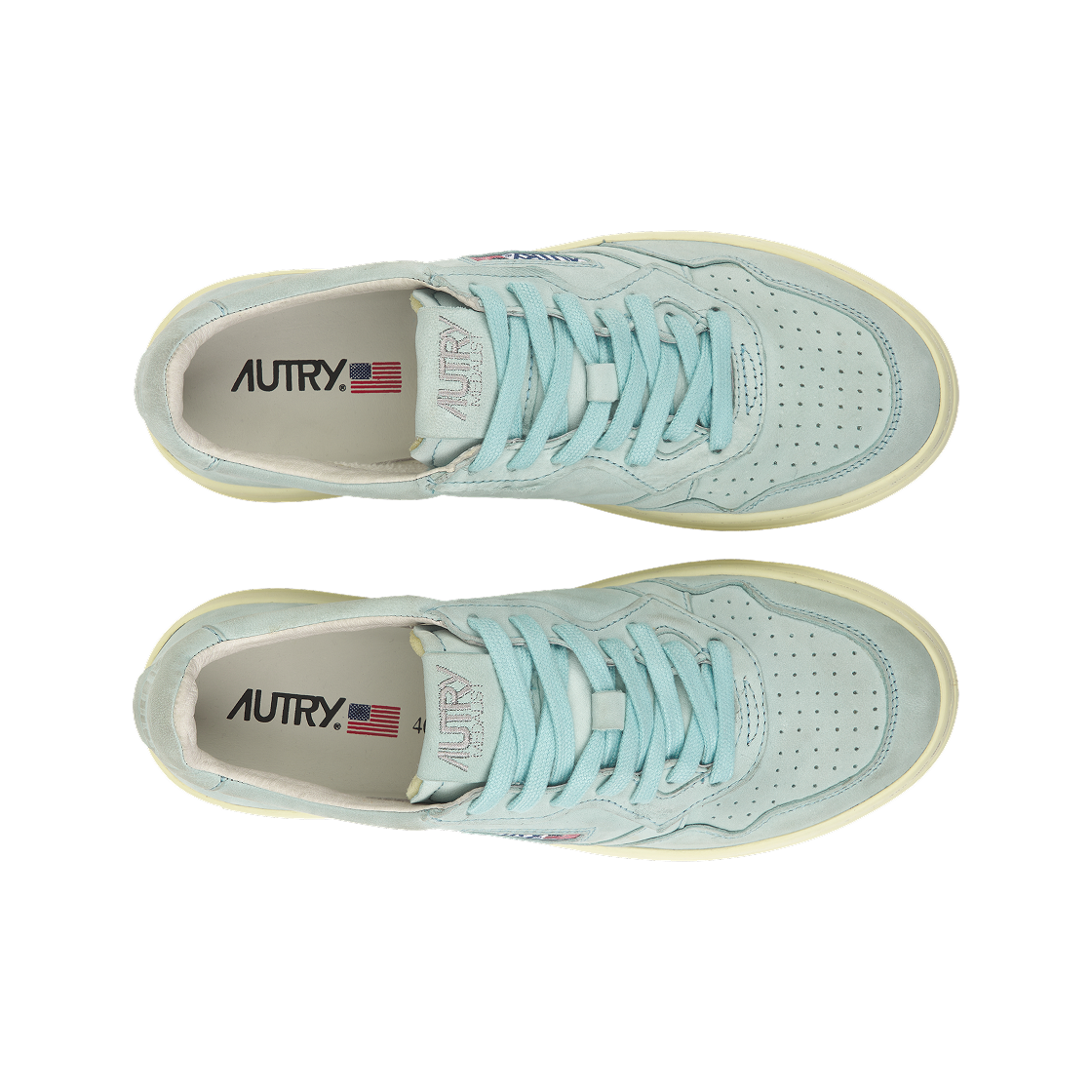 (W) 오트리 메달리스트 로우 고트스킨 스니커즈 라이트 블루((W) Autry Medalist Low Goatskin Sneakers Light Blue) - 5