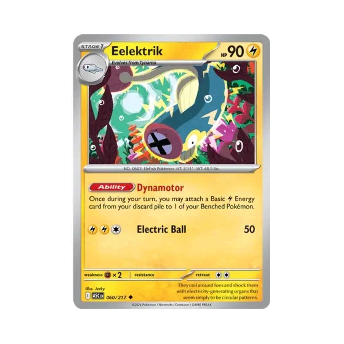 ASC060-217 Pokemon TCG Eelektrik U Mega Evolution Ascended Heroes (English Ver.)
