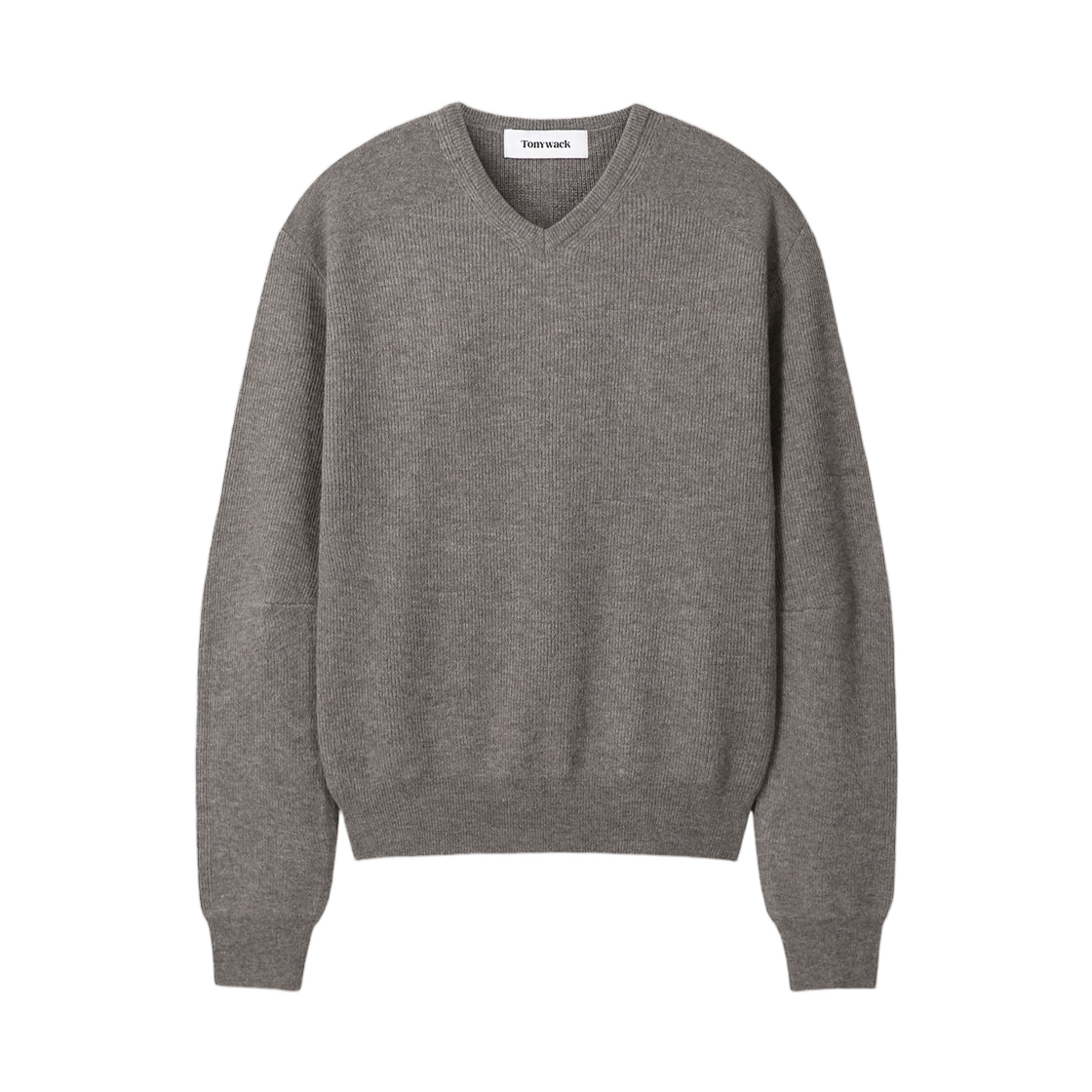 토니웩 슈퍼 파인 울 코만도 V 넥 니트 토프 멜란지(Tonywack Super Fine Wool Commando V Neck Knit Taupe Melange) - 1