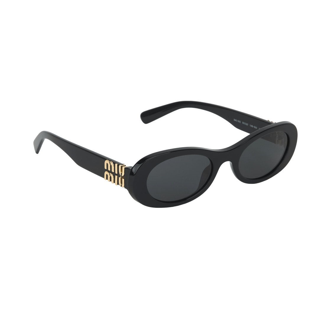 (W) 미우 미우 글림스 선글라스 슬레이트 그레이 렌즈 블랙 아세테이트((W) Miu Miu Glimpse Sunglasses Slate Grey Lenses Black Acetate)