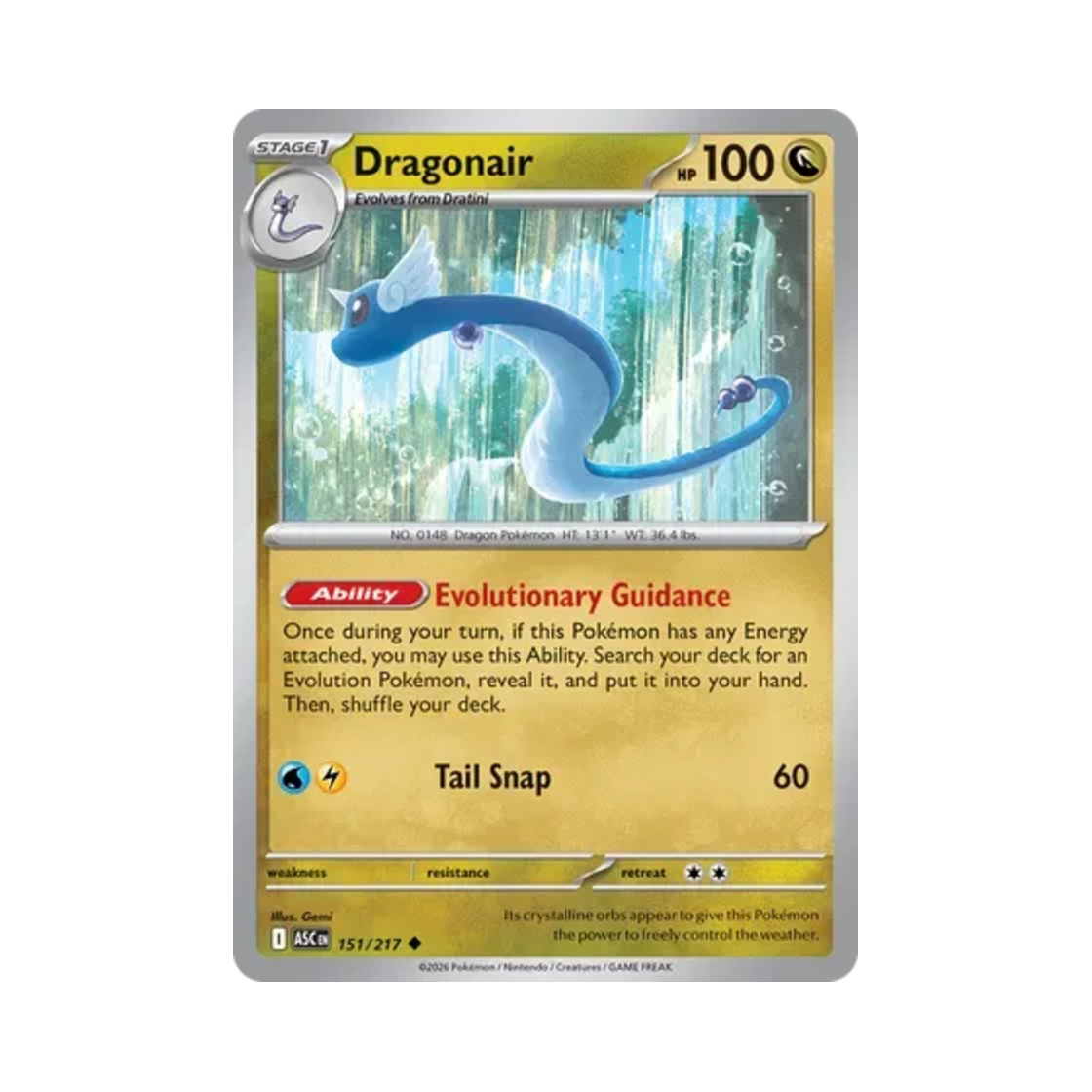 포켓몬 TCG 신뇽 U 메가 에볼루션 어센드 히어로즈 (영문판)(Pokemon TCG Dragonair U Mega Evolution Ascended Heroes (English Ver.)) - 1