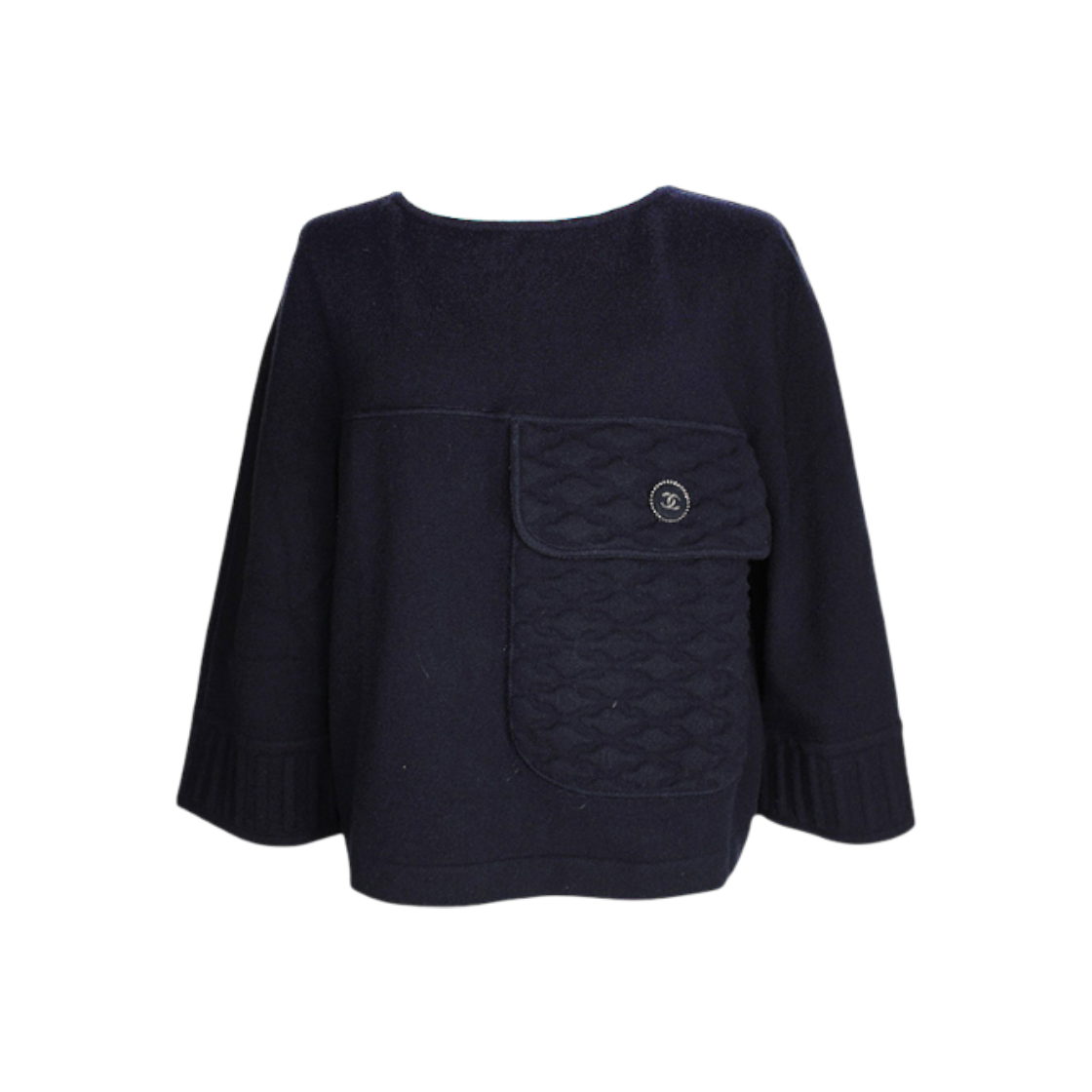 IT74H2TFEEVN Chanel Midnight Blue Cashmere Blend Knit Top 66