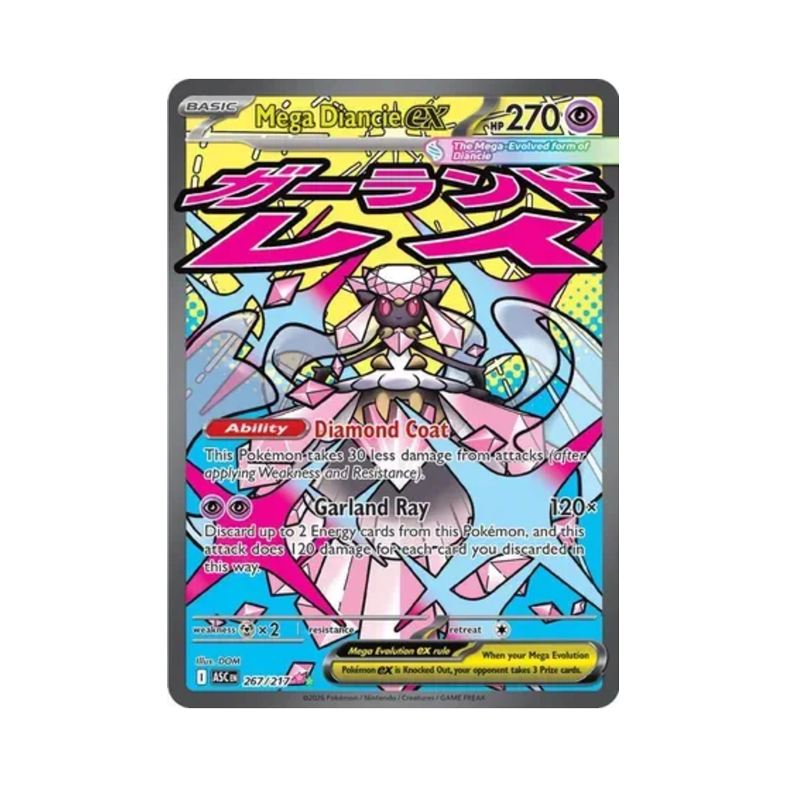 ASC267-217 Pokemon TCG Mega Diancie ex SIR Mega Evolution Ascended Heroes (English Ver.)