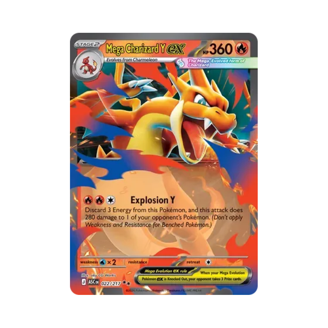 ASC022-217 Pokemon TCG Mega Charizard Y ex DR Mega Evolution Ascended Heroes (English Ver.)