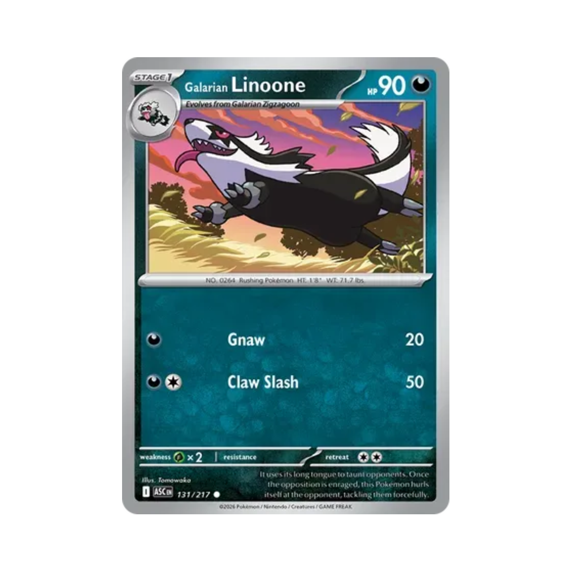 포켓몬 TCG 가라르  직구리 C 메가 에볼루션 어센드 히어로즈 (영문판)(Pokemon TCG Galarian Linoone C Mega Evolution Ascended Heroes (English Ver.)) - 1