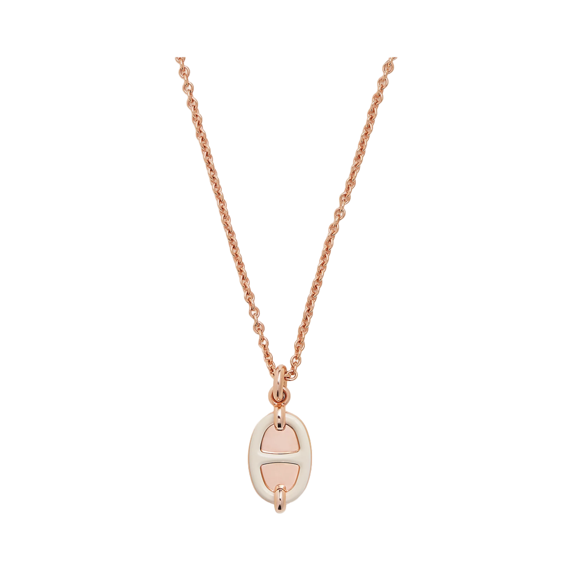 (W) 에르메스 미니 마이옹 펜던트 스몰 모델 로즈 골드 하드웨어 & 크렘((W) Hermes Mini Maillon Pendant Small Model Rose Gold & Creme) - 2