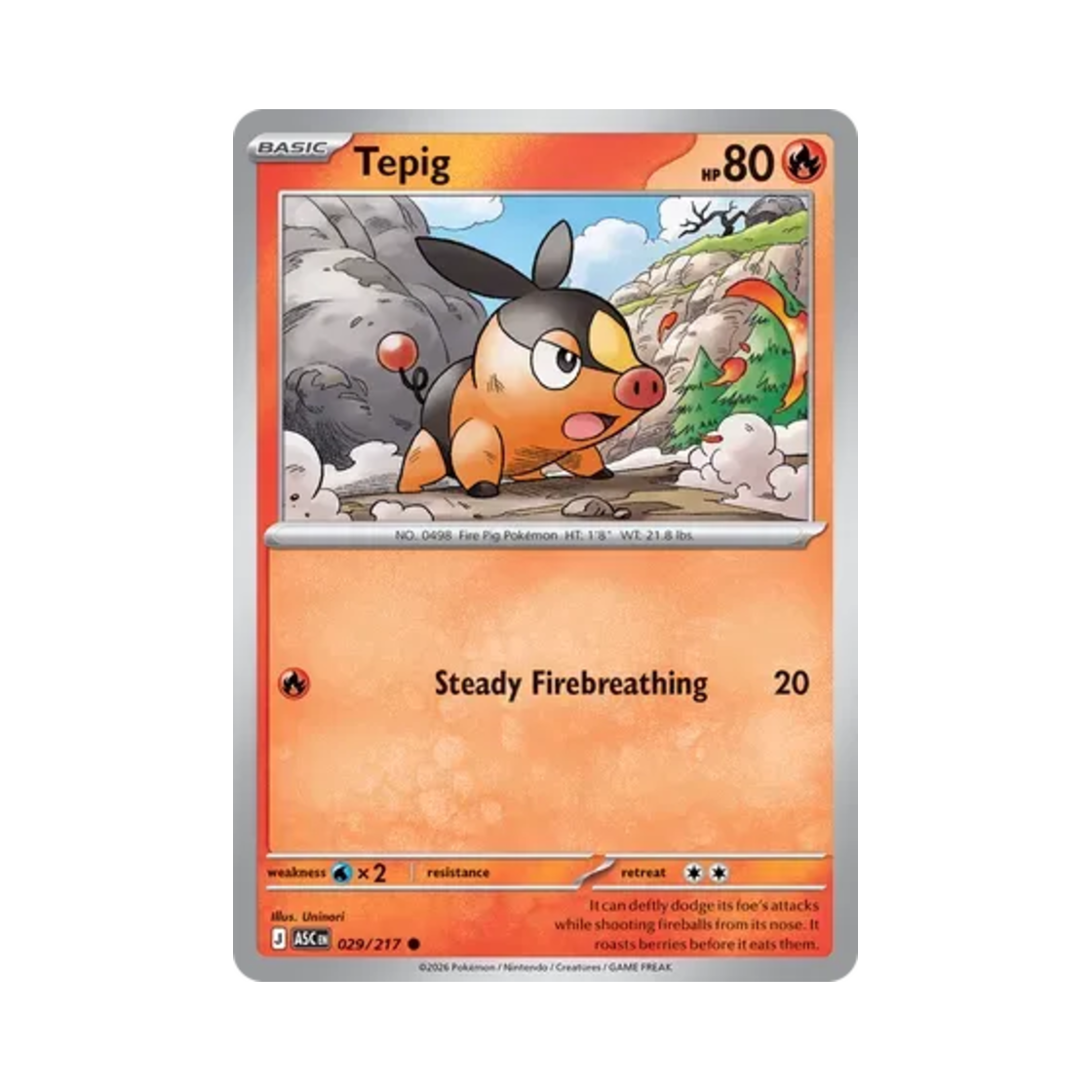 포켓몬 TCG 뚜꾸리 C 메가 에볼루션 어센드 히어로즈 (영문판)(Pokemon TCG Tepig C Mega Evolution Ascended Heroes (English Ver.)) - 1