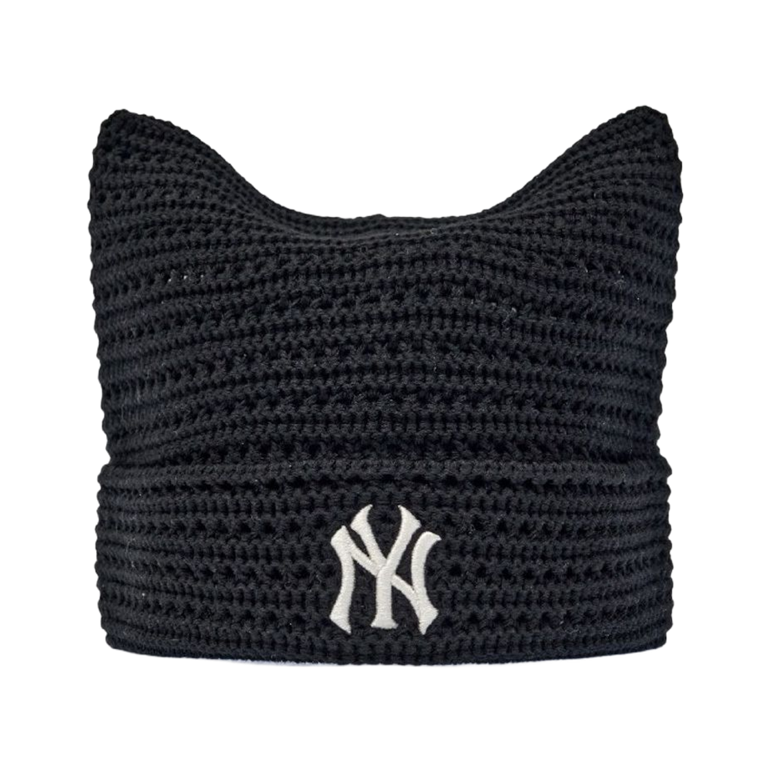 MLB 썸머 크로셰 미야옹 비니 뉴욕 양키스 블랙(MLB Summer Crochet Meowing Beanie York Yankees Black)