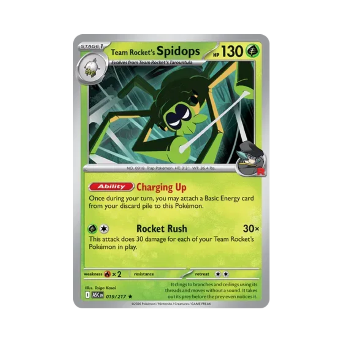 ASC019-217 Pokemon TCG Team Rocket's Spidops R Mega Evolution Ascended Heroes (English Ver.)
