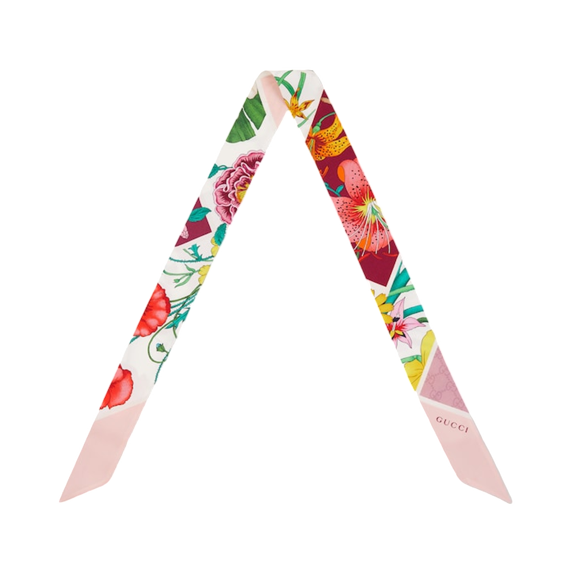 구찌 프린티드 실크 리본 보르도 멀티컬러(Gucci Printed Silk Ribbon Bordeaux Multicolor) - 2