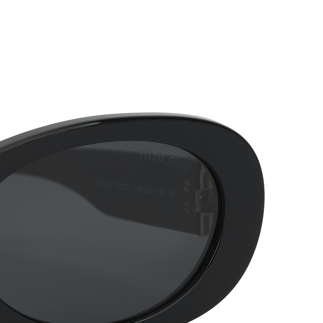 (W) 미우 미우 글림스 선글라스 슬레이트 그레이 렌즈 블랙 아세테이트((W) Miu Miu Glimpse Sunglasses Slate Grey Lenses Black Acetate) - 4