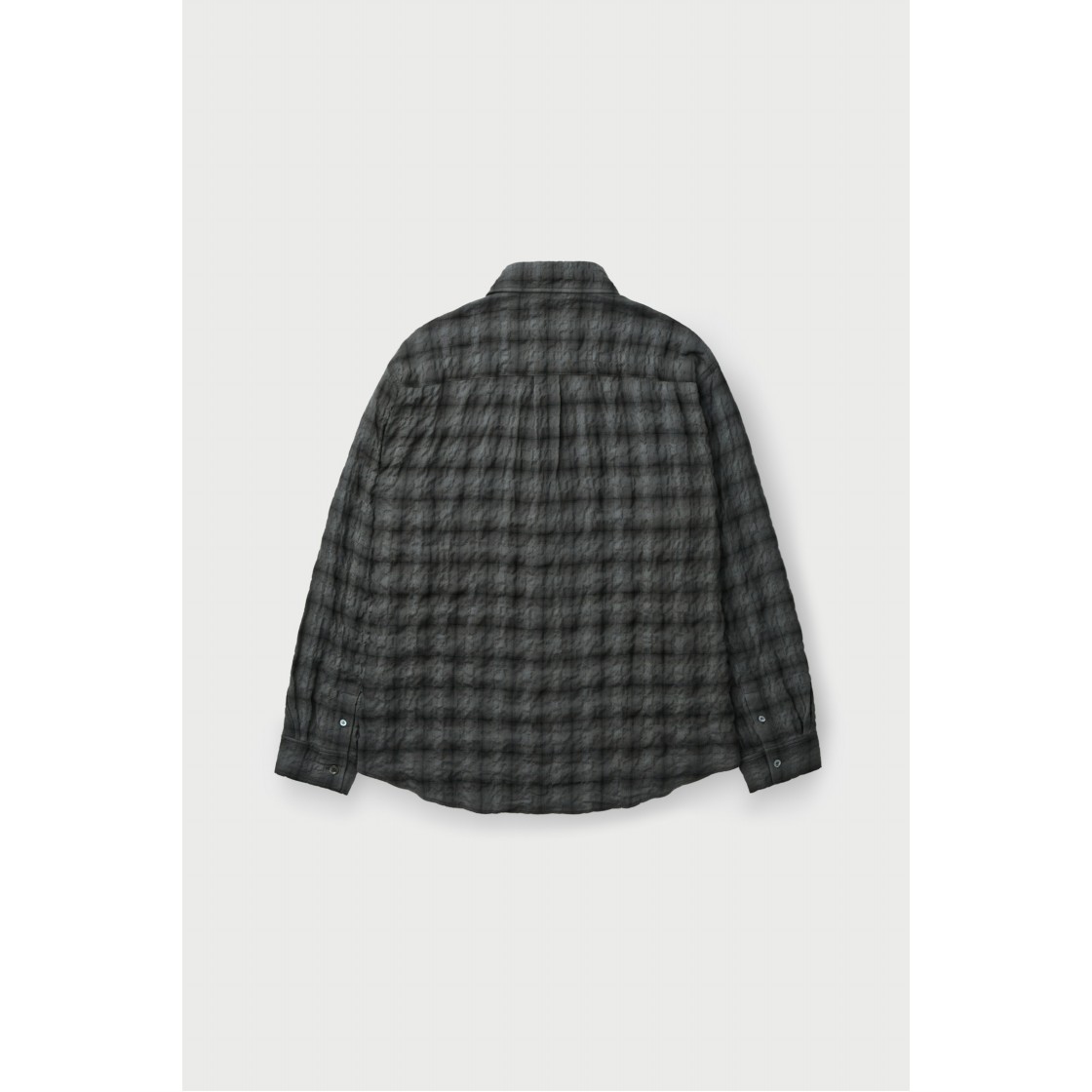 이로 컨투어 체크 크리즈 다잉 긴팔 셔츠 다크 그레이(IRO Contour Check Crease Dyed Long-Sleeve Shirt Dark Gray) - 3