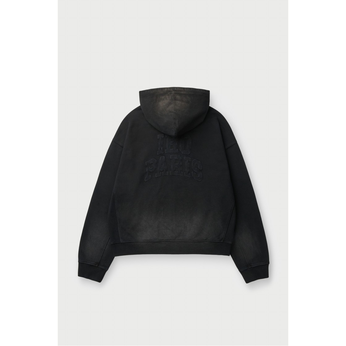 이로 뉘앙스 캔버스 배색 집업 다잉 후디 블랙(IRO Nuance Canvas Color-Block Zip-Up Dyed Hoodie Black) - 3
