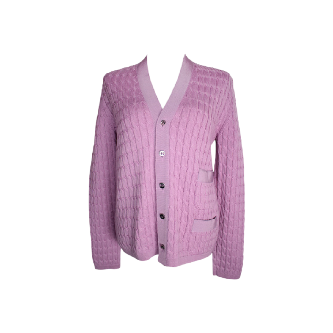 ITSBLTHCO4Q4 Salvatore Ferragamo Lilac Cashmere Cardigan 66