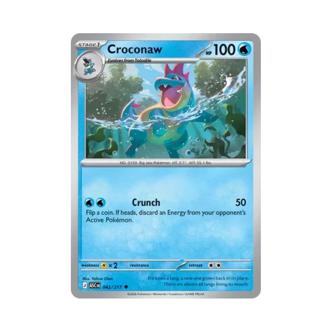 포켓몬 TCG 엘리게이 U 메가 에볼루션 어센드 히어로즈 (영문판)(Pokemon TCG Croconaw U Mega Evolution Ascended Heroes (English Ver.)) - 1