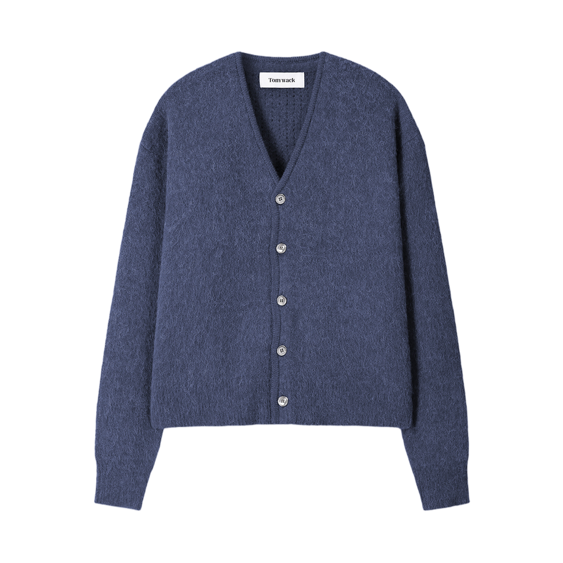 토니웩 브러쉬드 알파카 블렌드 가디건 퍼플 블루(Tonywack Brushed Alpaca Blend Cardigan Purple Blue)