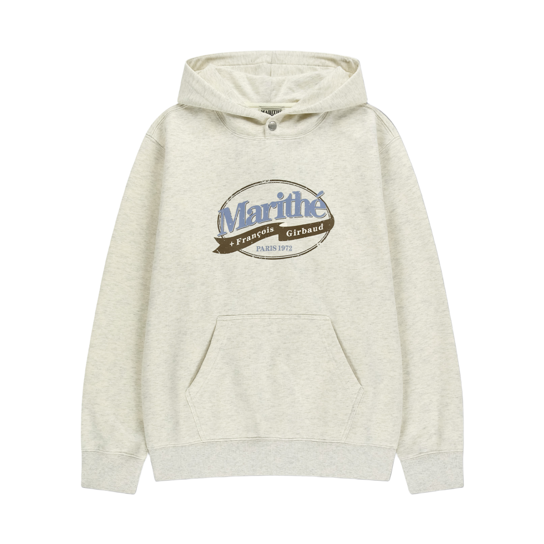 마리떼 프랑소와 저버 빈티지 스탬프 그래픽 브러쉬드 후드 오트밀(Marithe Francois Girbaud Vintage Stamp Graphic Brushed Hoodie Oatmeal) - 1