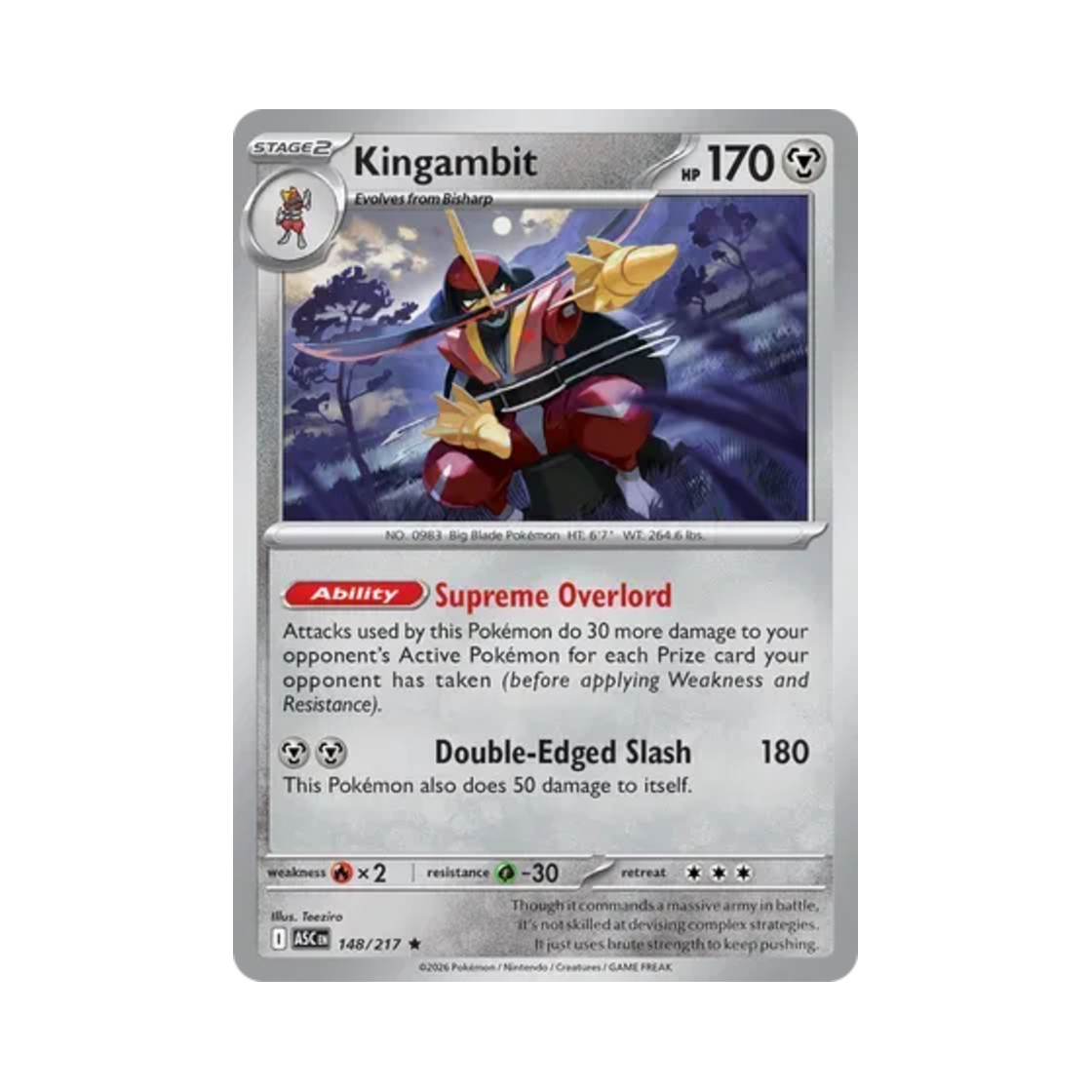 포켓몬 TCG 대도각참 R 메가 에볼루션 어센드 히어로즈 (영문판)(Pokemon TCG Kingambit R Mega Evolution Ascended Heroes (English Ver.)) - 1