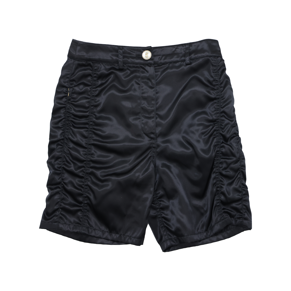 IT56LJLFGUI3 Chanel P70669 Satin Shorts - Black