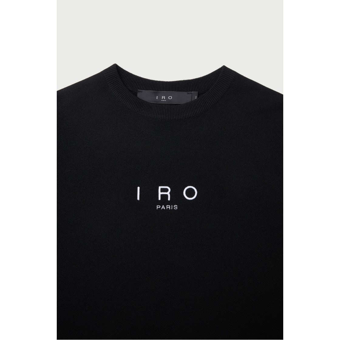 이로 네뷸라 베이직 로고 반팔 라운드 니트 블랙(IRO Nebula Basic Logo Short-Sleeve Round-Neck Knit Black) - 4