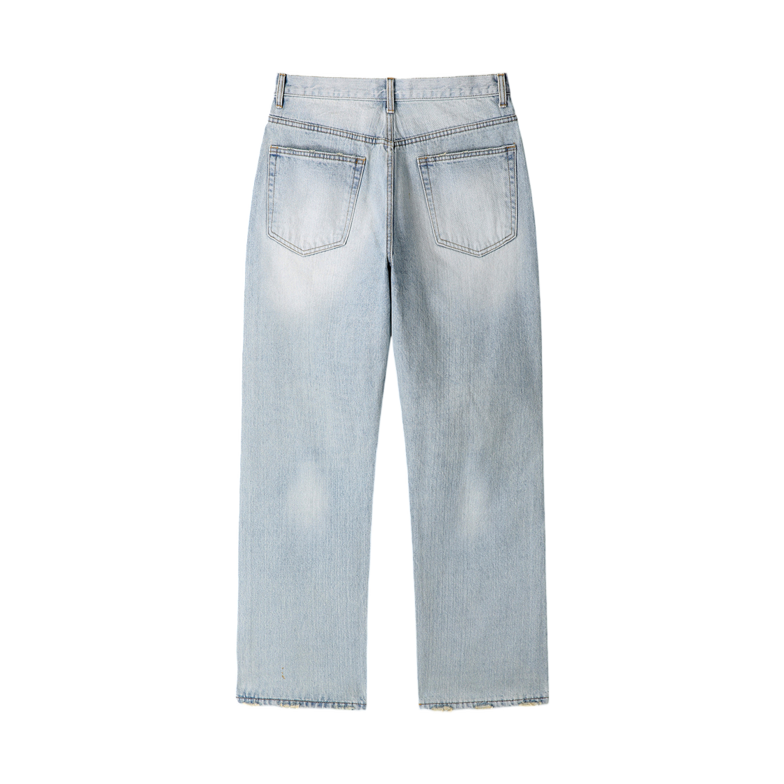 토니웩 디스트레스드 루즈 스트레이트 데님 진 라이트 블루(Tonywack Distressed Loose Straight Denim Jeans Light Blue) - 2