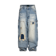 Undermycar Vintage Distressed Denim Carpenter Blue Denim
