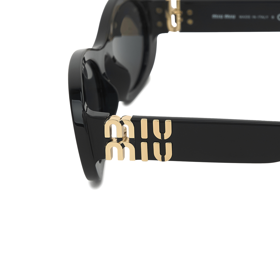 (W) 미우 미우 글림스 선글라스 슬레이트 그레이 렌즈 블랙 아세테이트((W) Miu Miu Glimpse Sunglasses Slate Grey Lenses Black Acetate) - 5