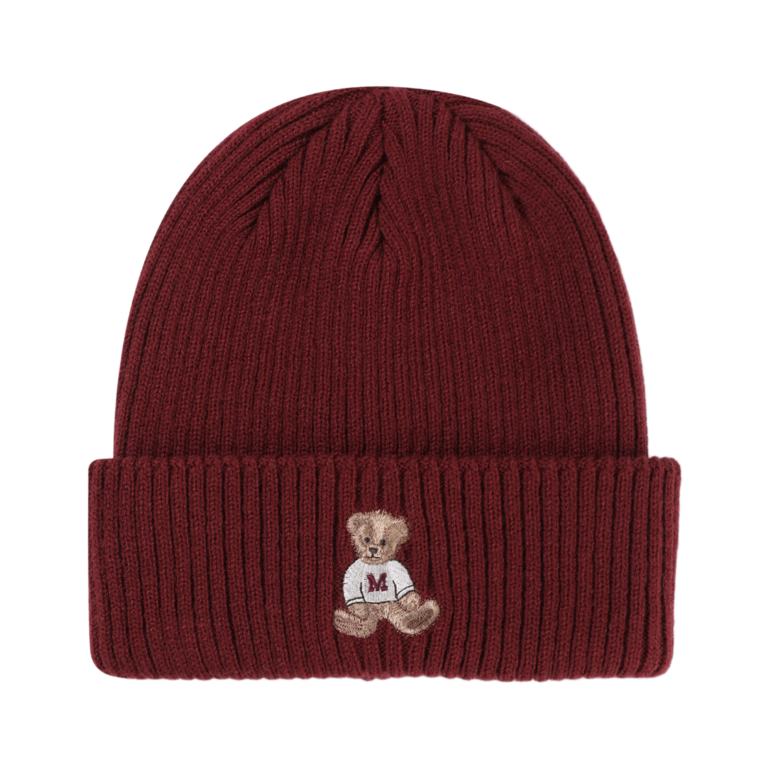 - Marithe Francois Girbaud Doodle Bear Beanie Burgundy