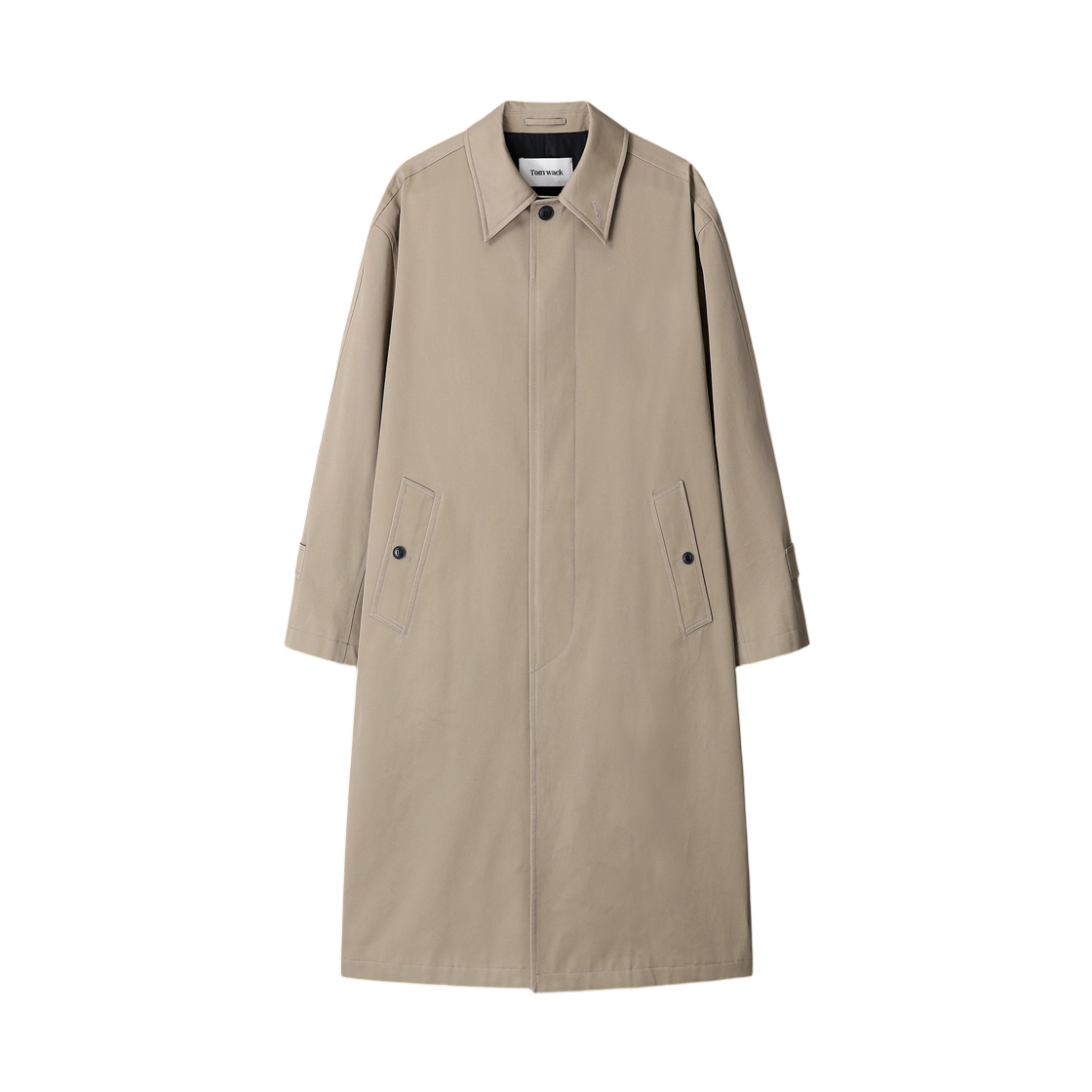토니웩 코튼 드릴 싱글 브레스티드 오버코트 베이지(Tonywack Cotton Drill Single Breasted Overcoat Beige)