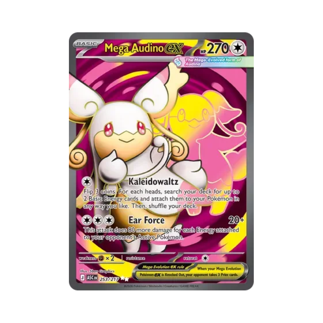 ASC253-217 Pokemon TCG Mega Audino ex UR Mega Evolution Ascended Heroes (English Ver.)