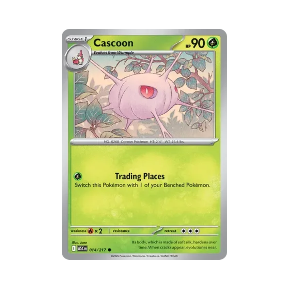 ASC014-217 Pokemon TCG Cascoon C Mega Evolution Ascended Heroes (English Ver.)
