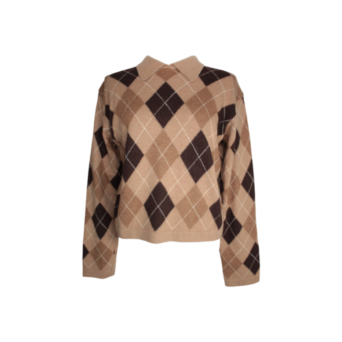IT4F9CWE99HP Max Mara Wool-Angora Blend Check Knit Shirt 44, 55