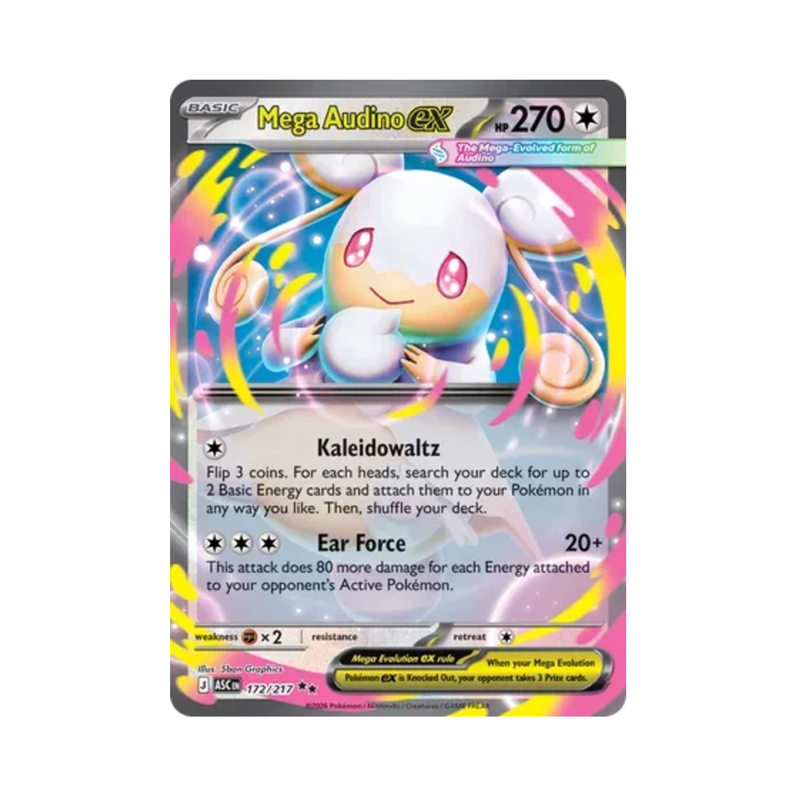포켓몬 TCG 메가 다부니 ex DR 메가 에볼루션 어센드 히어로즈 (영문판)(Pokemon TCG Mega Audino ex DR Mega Evolution Ascended Heroes (English Ver.)) - 1