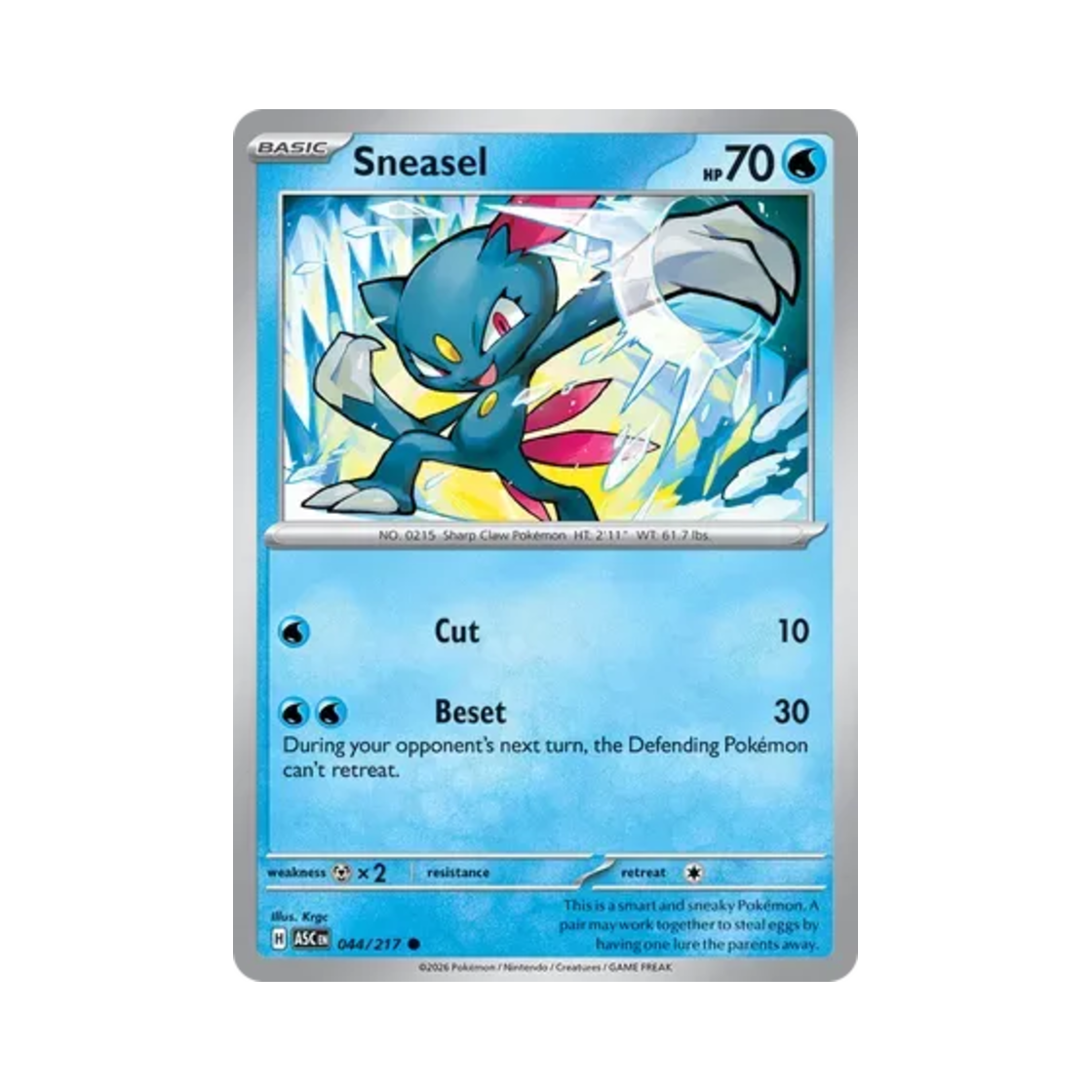 ASC044-217 Pokemon TCG Sneasel C Mega Evolution Ascended Heroes (English Ver.)