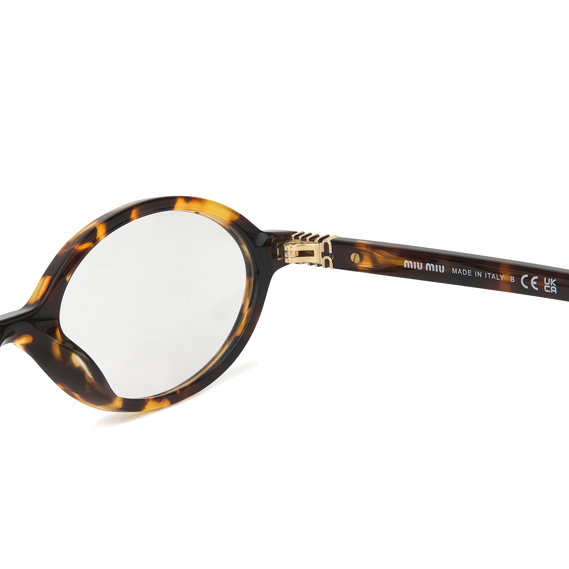 (W) 미우 미우 리가드 글라스 렌즈 라이트 하바나 아세테이트((W) Miu Miu Regard Glasses Lens Light Havana Acetate) - 6