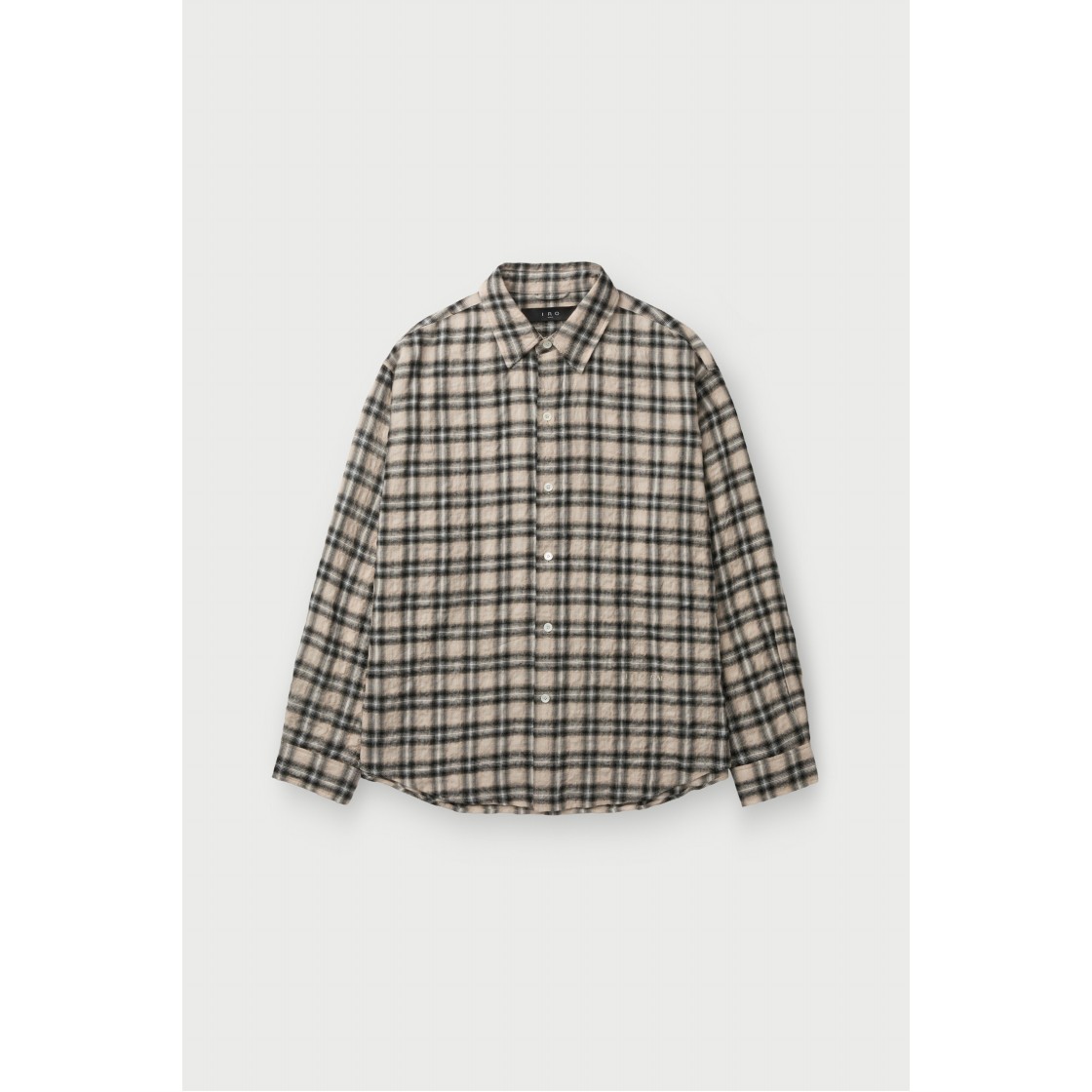 이로 컨투어 체크 크리즈 다잉 긴팔 셔츠 베이지(IRO Contour Check Crease Dyed Long-Sleeve Shirt Beige) - 2
