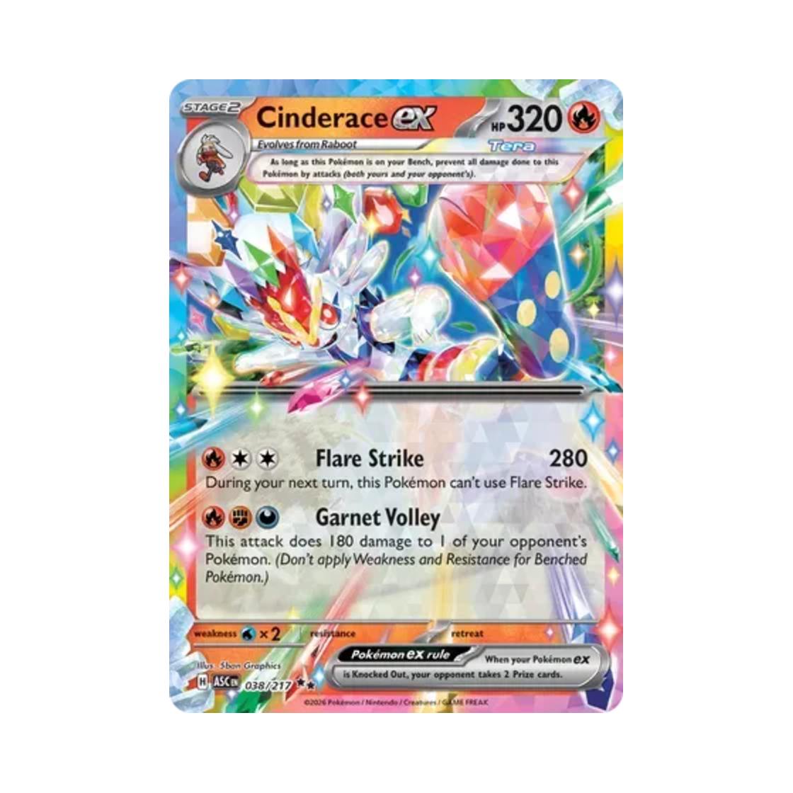 포켓몬 TCG 에이스번 ex DR 메가 에볼루션 어센드 히어로즈 (영문판)(Pokemon TCG Cinderace ex DR Mega Evolution Ascended Heroes (English Ver.))