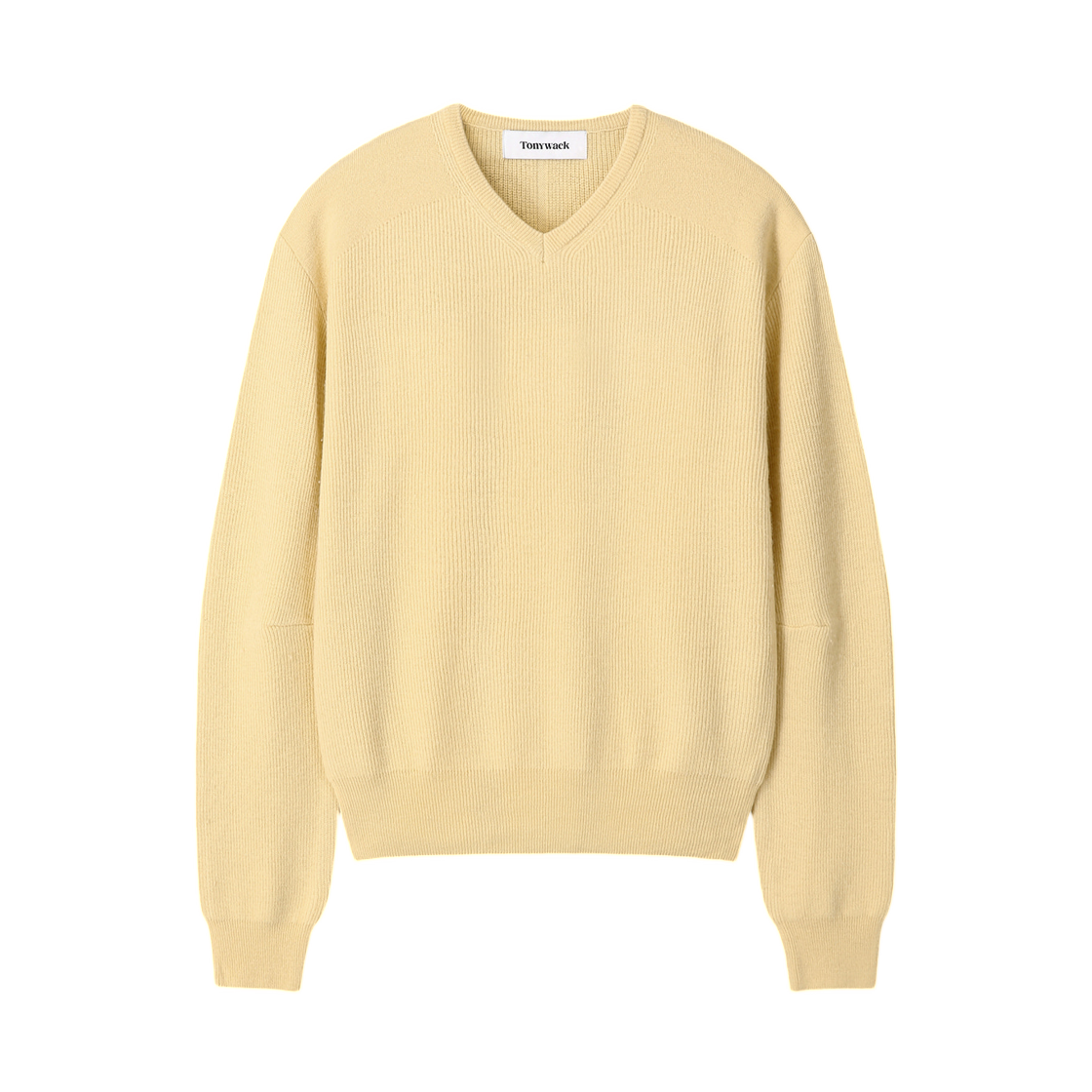 토니웩 슈퍼 파인 울 코만도 V 넥 니트 페일 옐로우(Tonywack Super Fine Wool Commando V Neck Knit Pale Yellow)