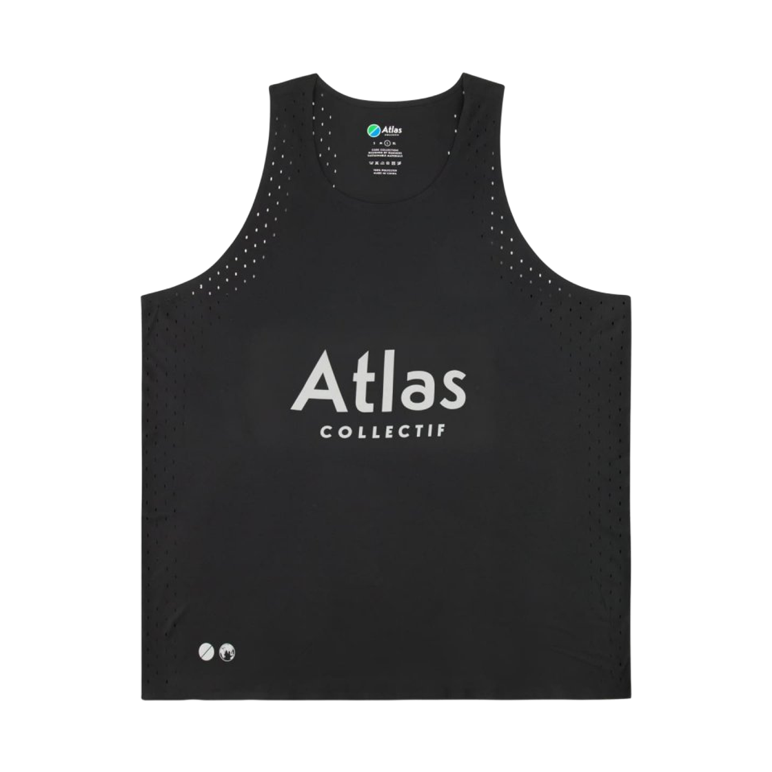 아틀라스 콜렉티프 일루미 트랙스 남성 러닝 싱글렛 블랙(Atlas COLLECTIF Illumi Trax MENS Running Singlet Black)