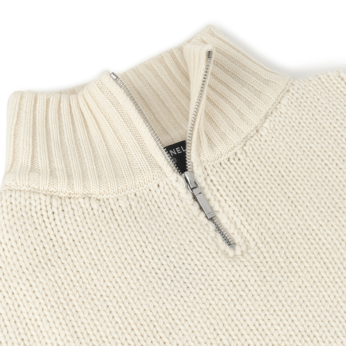 샤넬 칼라 캐시미어 에크루 블랙(Chanel Collar Cashmere Ecru Black) - 3