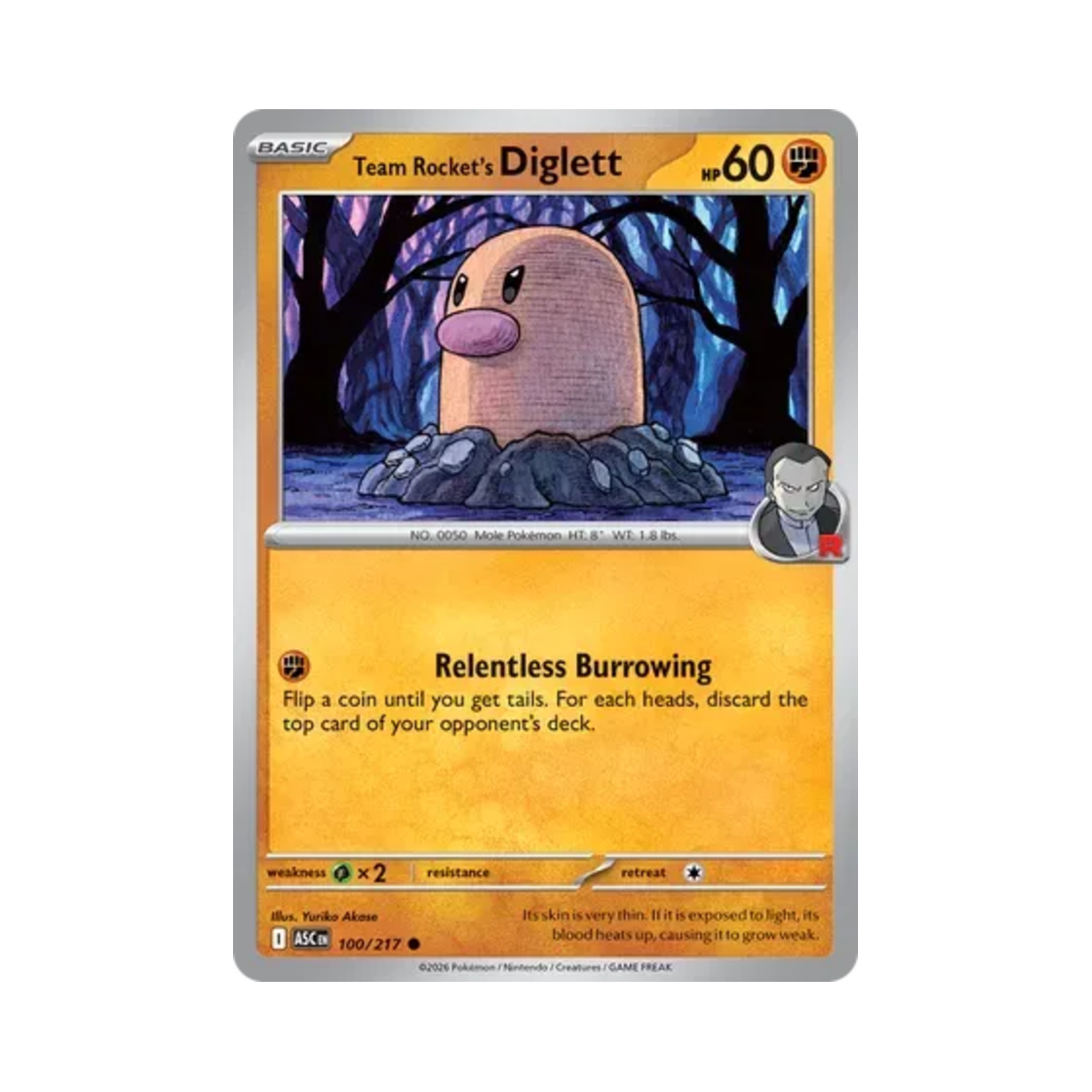 ASC100-217 Pokemon TCG Team Rocket's Diglett C Mega Evolution Ascended Heroes (English Ver.)