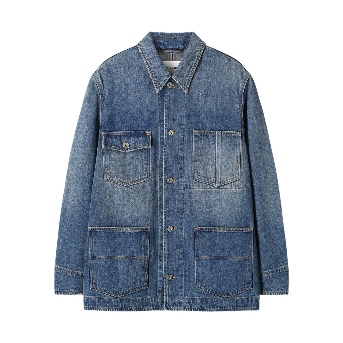 토니웩 가먼트 워시드 데님 초어 자켓 워시드 블루(Tonywack Garment Washed Denim Chore Jacket Washed Blue)
