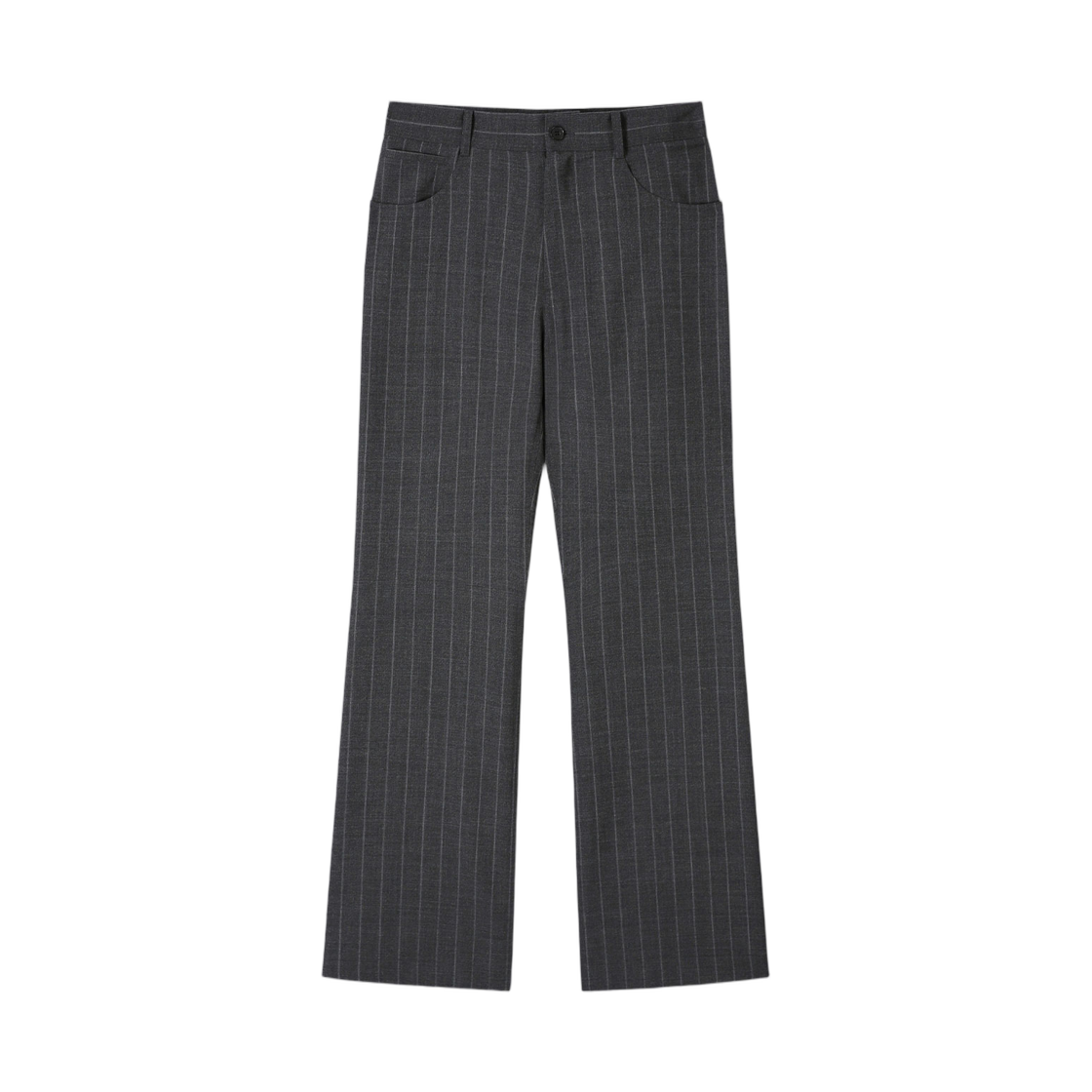 토니웩 스트라이프 울 플레어 레그 팬츠 그레이(Tonywack Striped Wool Flared Leg Pants Grey)